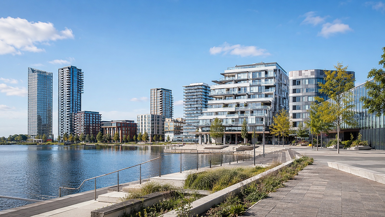 Almere lakeside skyline